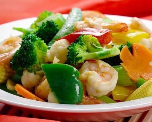 L15.Stir Fried Prawns&Mixed Vegetables with Rice时菜虾球饭